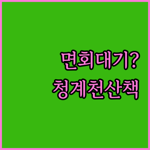 서울백병원 면회 대기 시간에 즐기는 청계천 산책과 주변 숙소 위치 분석