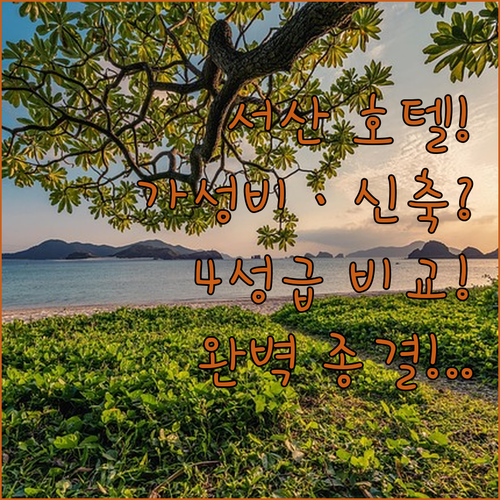 서산 호텔 추천 가성비부터 신축과 4성급 부대시설까지 한눈에 비교