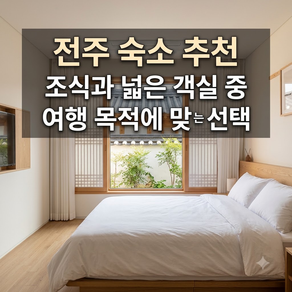 전주 숙소 추천 조식과 넓은 객실 중 여행 목적에 맞는 선택