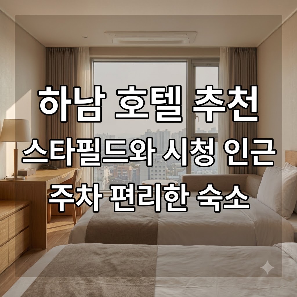 하남 호텔 추천 스타필드와 시청 인근 주차 편리한 숙소