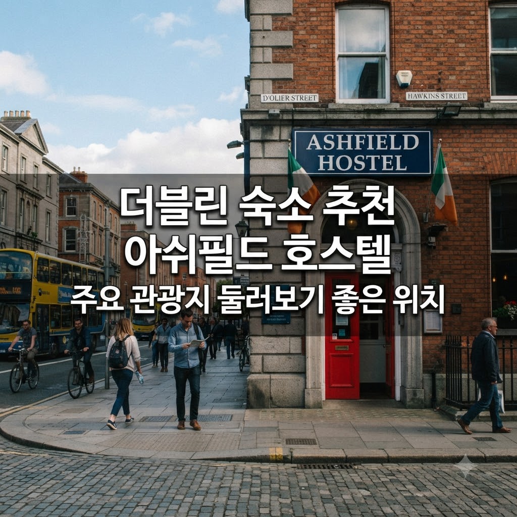 더블린 숙소 추천 아쉬필드 호스텔 주요 관광지 둘러보기 좋은 위치