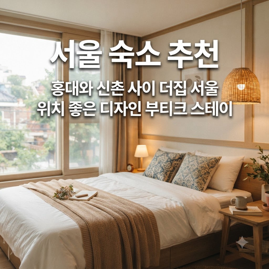 서울 숙소 추천 홍대와 신촌 사이 더집 서울 위치 좋은 디자인 부티크 스테이