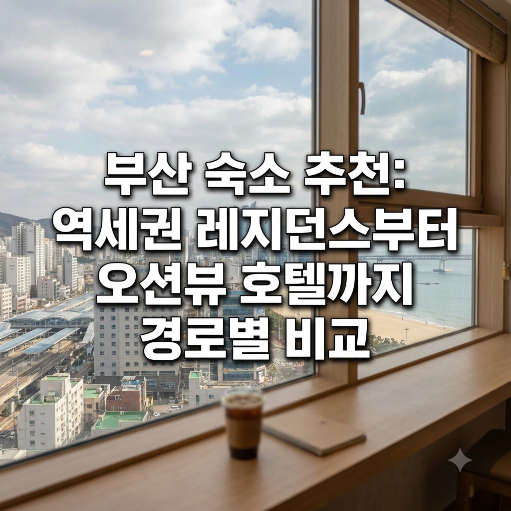 부산 숙소 추천 역세권 레지던스부터 오션뷰 호텔까지 동선별 비교
