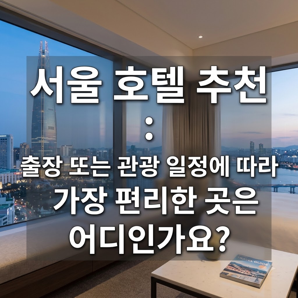 서울 호텔 추천 출장과 관광 일정에 따라 어디로 예약하는 게 편할까?