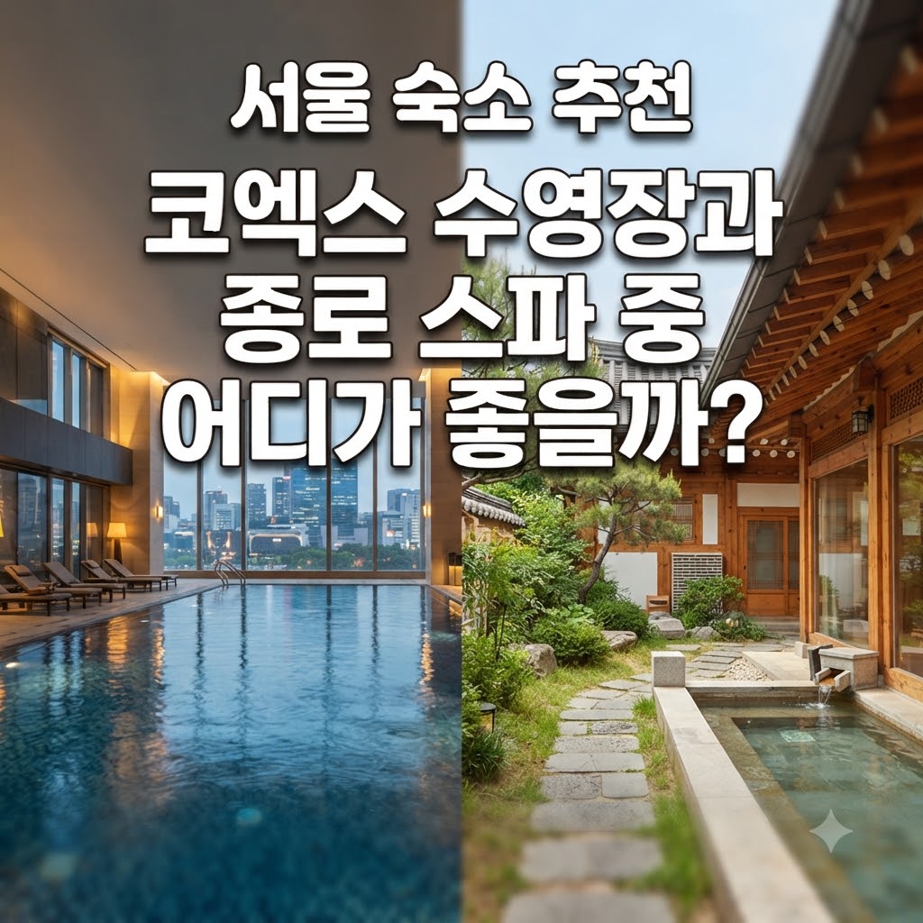 서울 숙소 추천 코엑스 수영장과 종로 스파 중 어디가 좋을까
